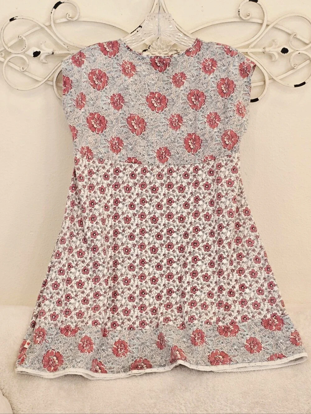 Lucky Brand Girls Floral Short Sleeve Dress - Pink & White